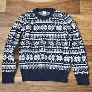 Crewcuts Kids Snowflake Sweater - Navy and White